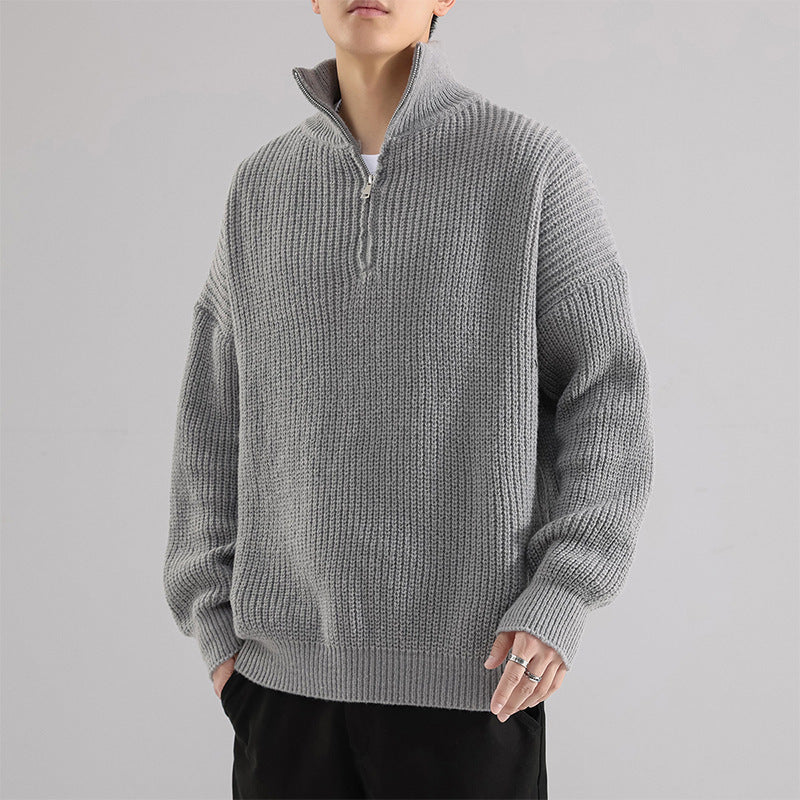 Men’s Turtleneck Half Zipper Thickening Thermal Sweater
