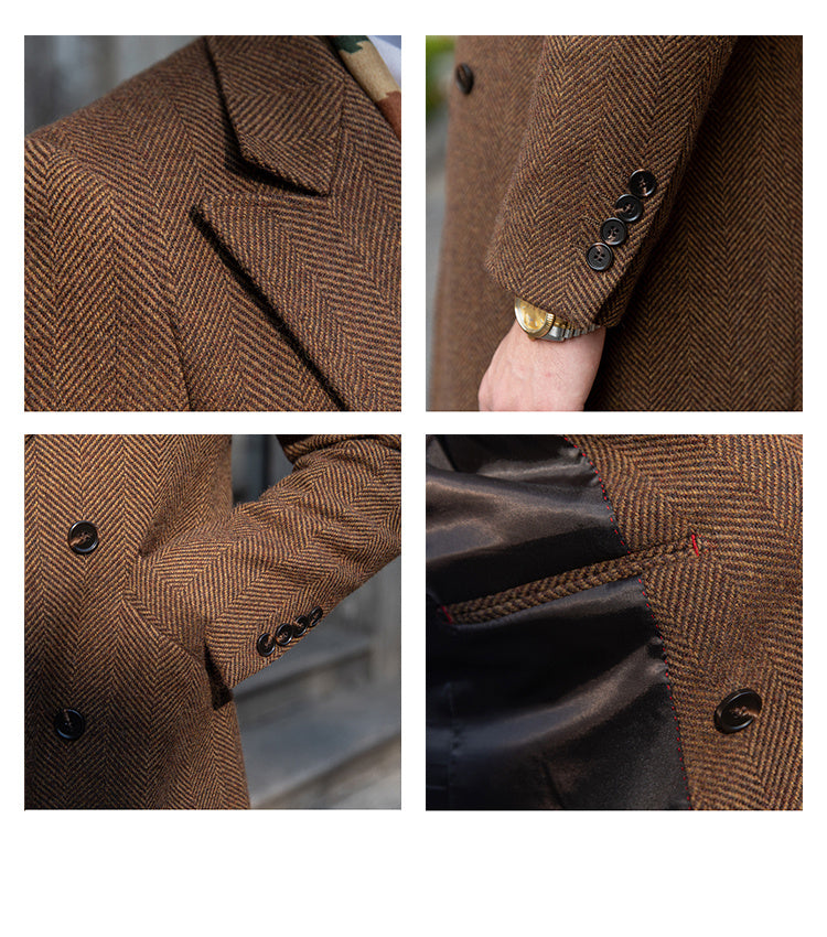 Men’s Vintage Wool Brown Denim Jacket