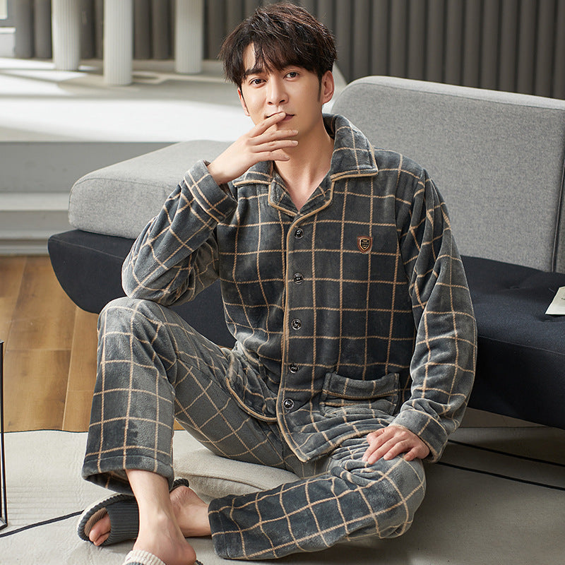 Men’s Winter Flannel Pajamas Suit - YD9286 / L