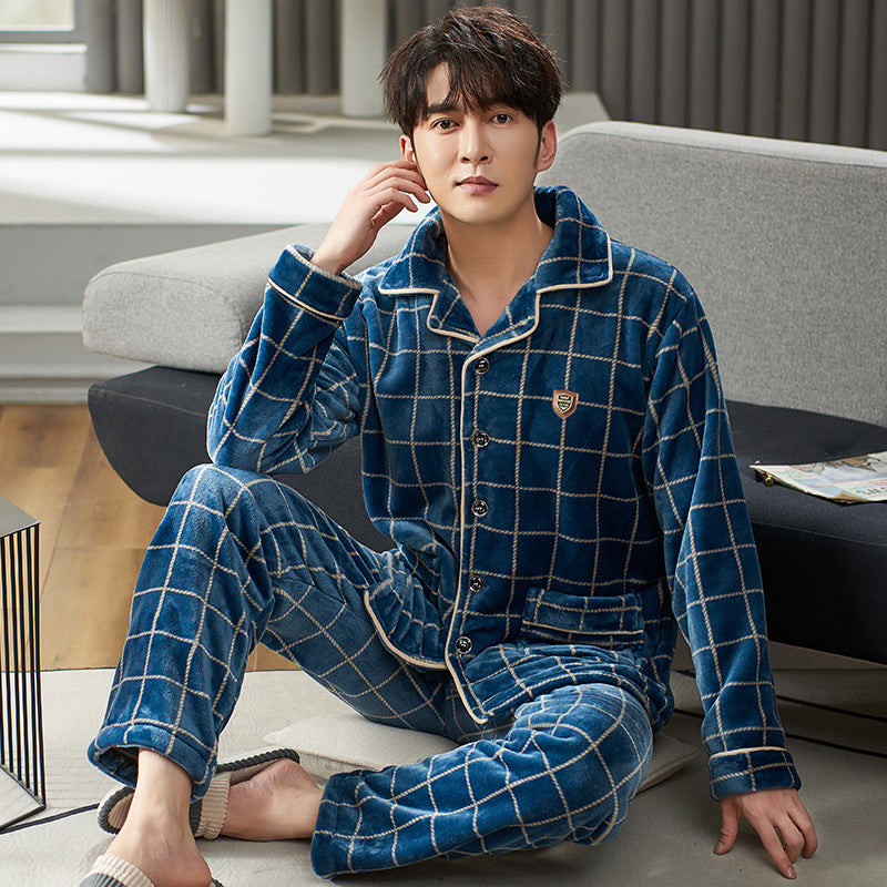 Men’s Winter Flannel Pajamas Suit - YD9287 / L
