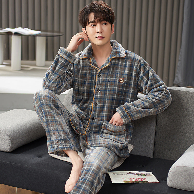 Men’s Winter Flannel Pajamas Suit - YD9289 / L