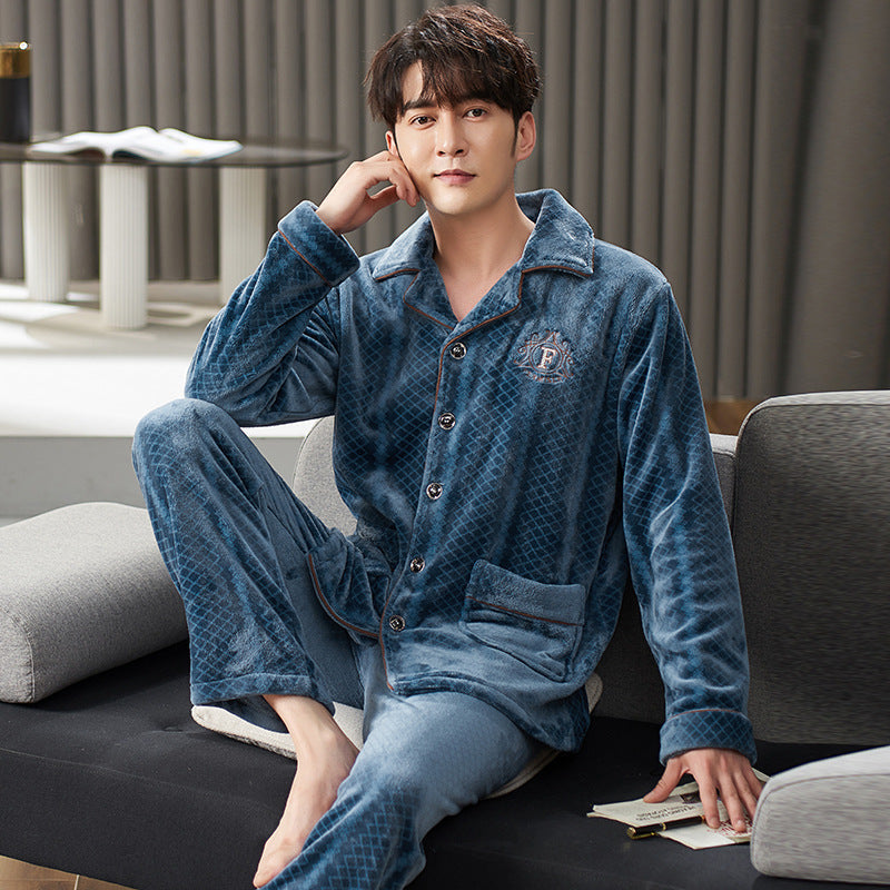 Men’s Winter Flannel Pajamas Suit - YD9290 / L