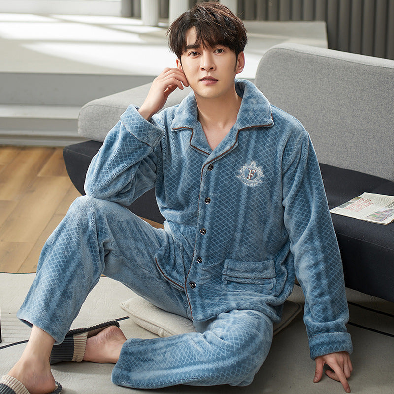 Men’s Winter Flannel Pajamas Suit - YD9291 / L