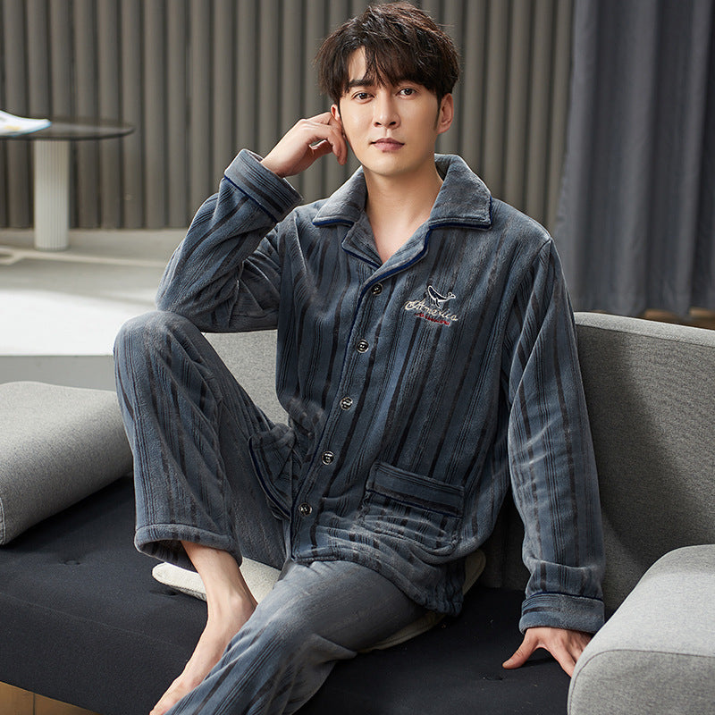 Men’s Winter Flannel Pajamas Suit - YD9293 / L
