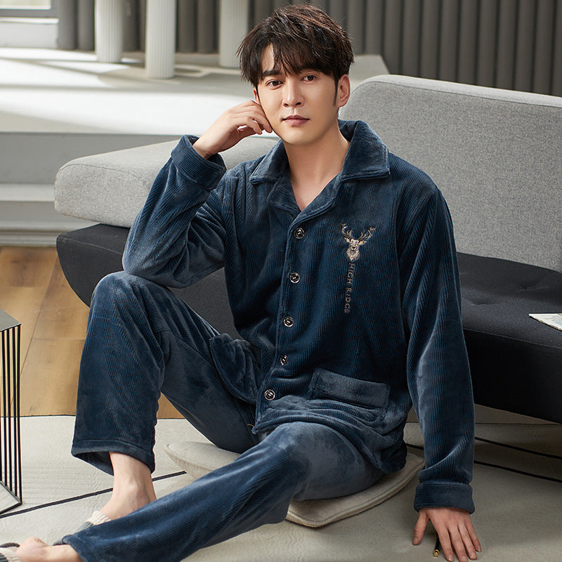Men’s Winter Flannel Pajamas Suit - YD9297 / L