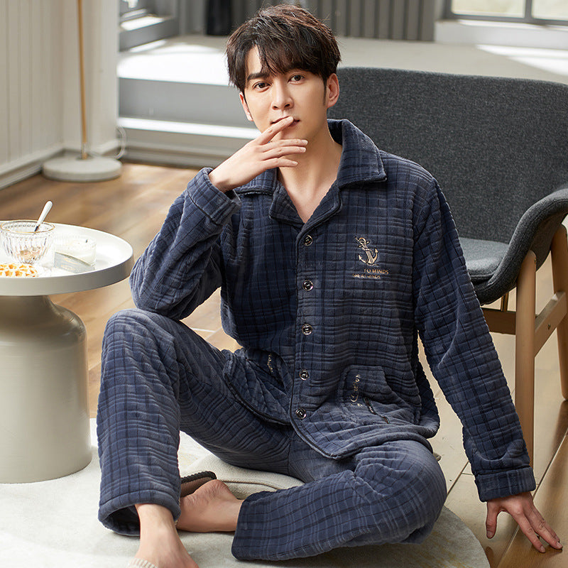 Men’s Winter Flannel Pajamas Suit - YD9303 / L