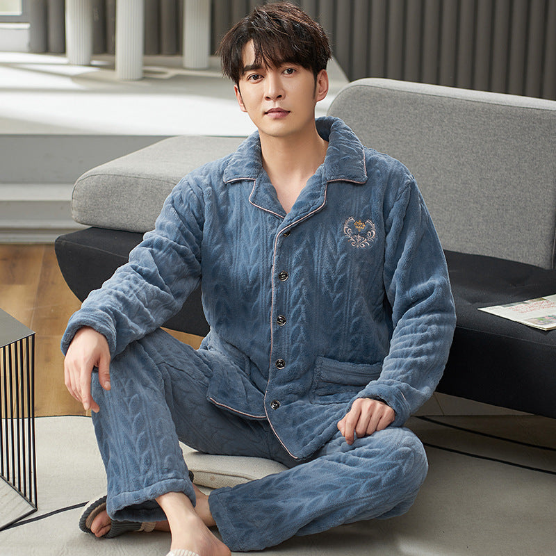 Men’s Winter Flannel Pajamas Suit - YD9305 / L