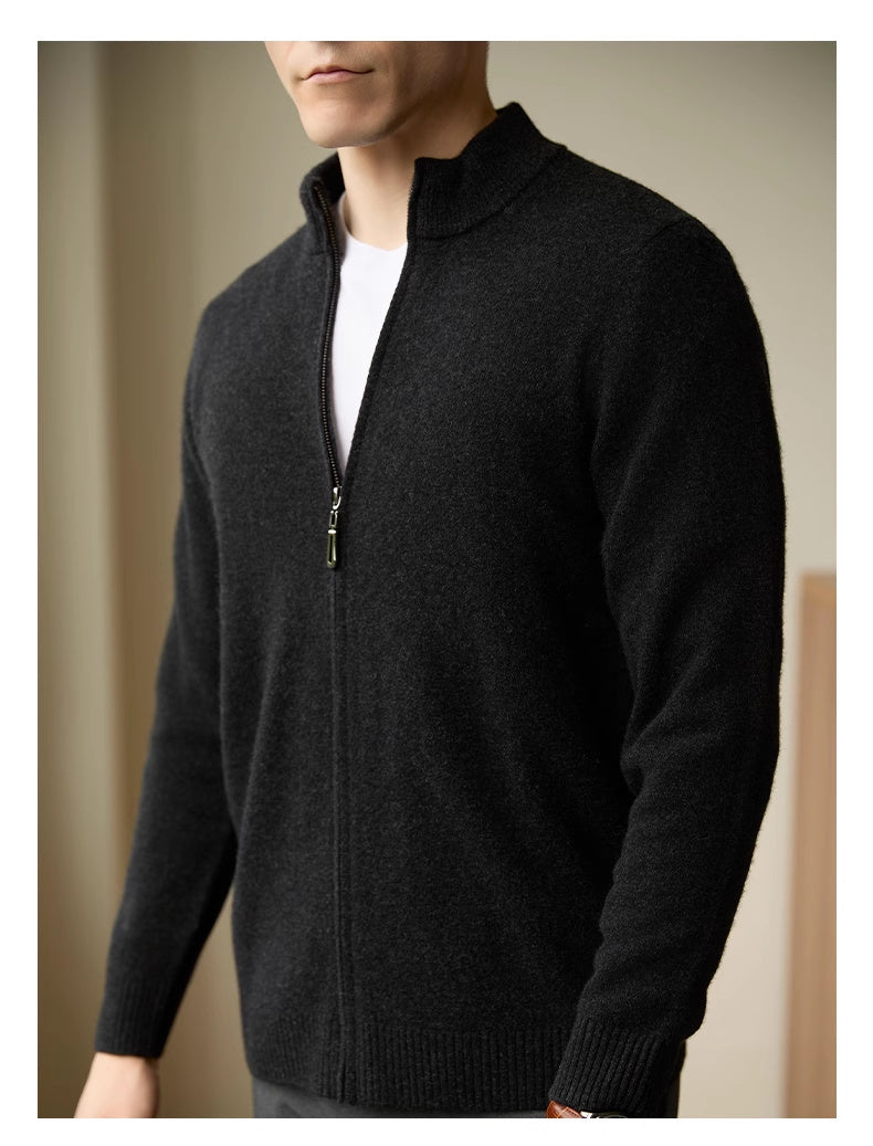 Men’s Zipper Stand-up Collar Cardigan Coat