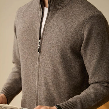 Men’s Zipper Stand-up Collar Cardigan Coat