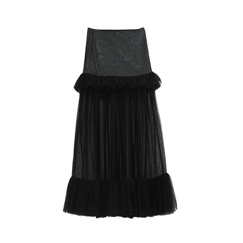 Mesh Skirt Makes Women Look Slimmer - Black / S