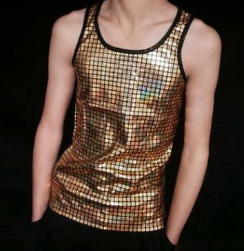 Metallic Clubwear Tank - Gold / XL