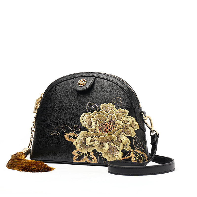 Mid-autumn Festival Practical Ladies Shoulder Bag - Black