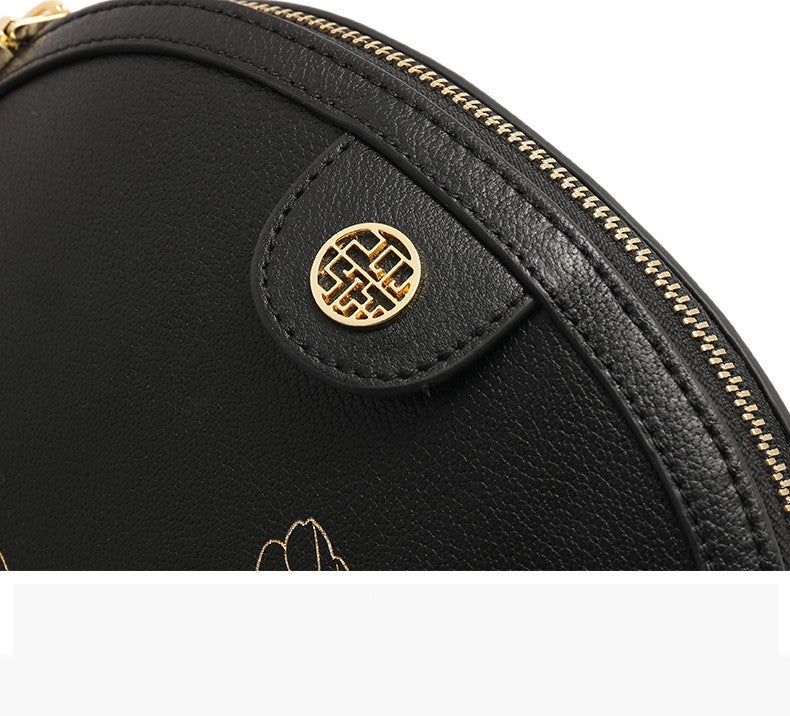 Mid-autumn Festival Practical Ladies Shoulder Bag - Black