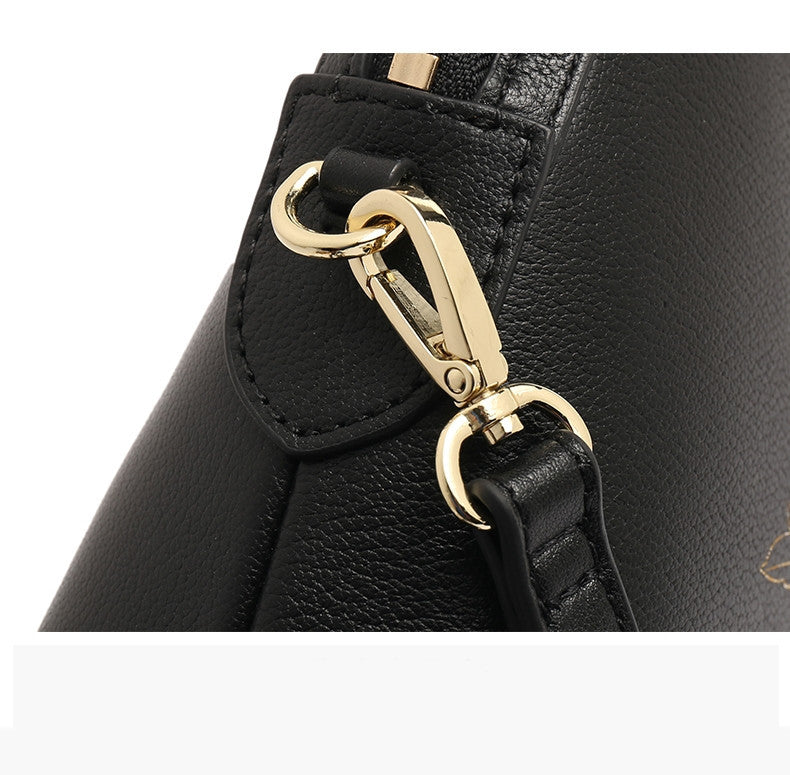 Mid-autumn Festival Practical Ladies Shoulder Bag - Black