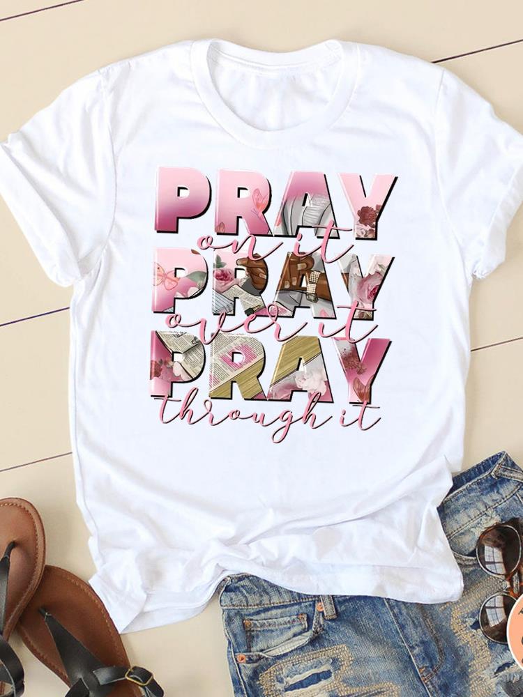 Letter Style Cute Sweet Short Sleeve Fashion Women Print - SN35245 / XS