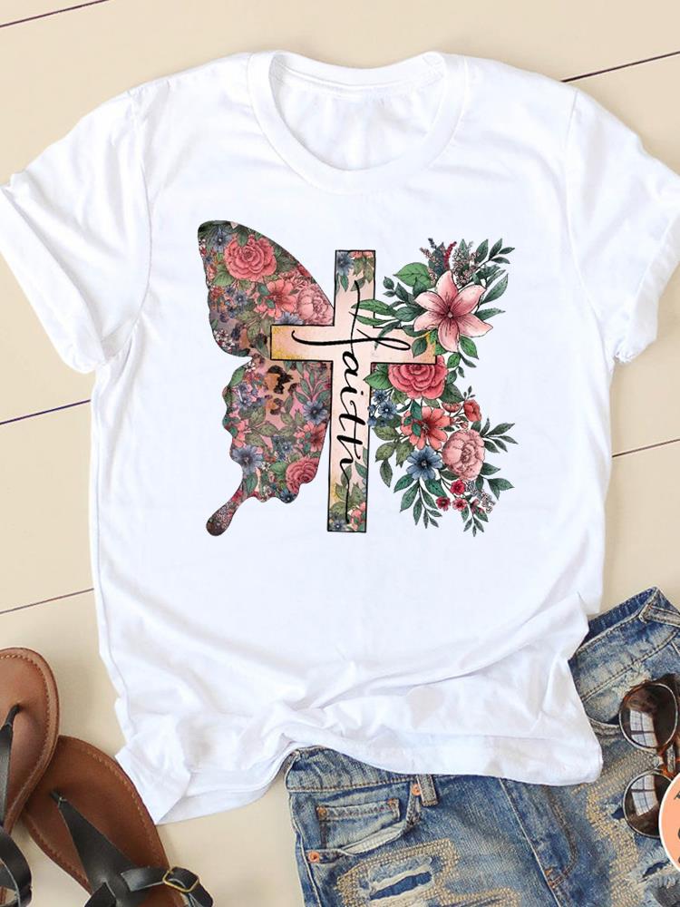 Letter Style Cute Sweet Short Sleeve Fashion Women Print - SN35248 / XS