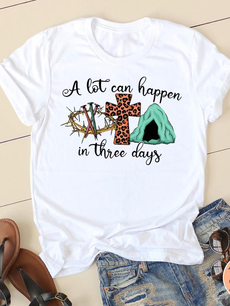 Letter Style Cute Sweet Short Sleeve Fashion Women Print - SN35249 / XS
