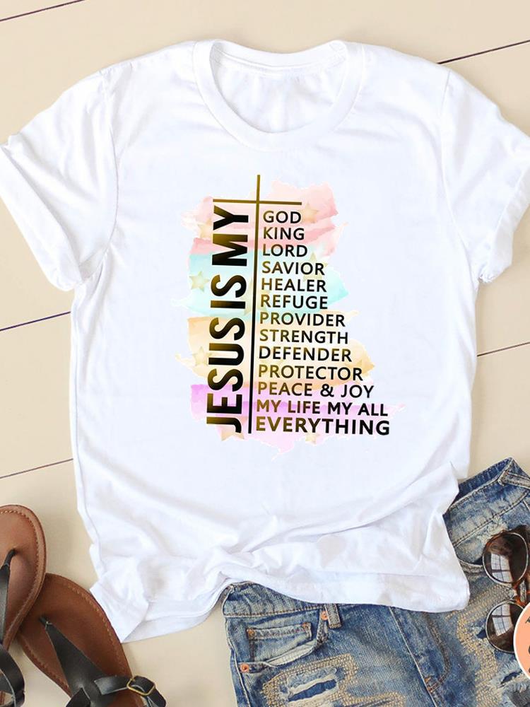 Letter Style Cute Sweet Short Sleeve Fashion Women Print - SN35251 / XS