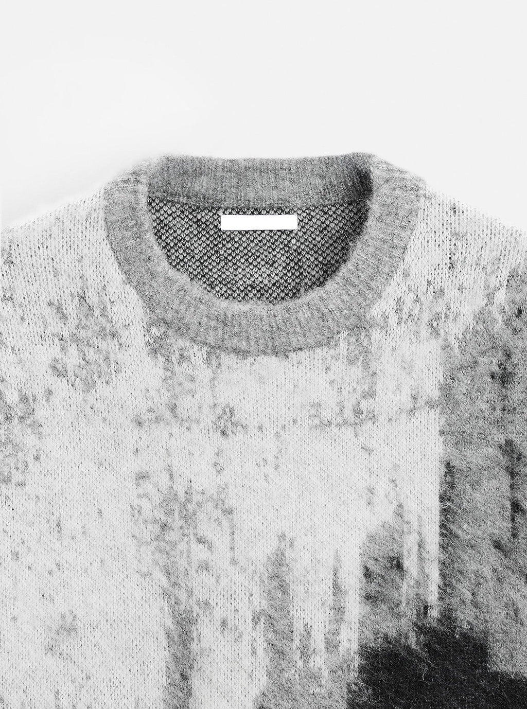 Mohair Soft Glutinous Color-block Crew Neck Knitted Sweater