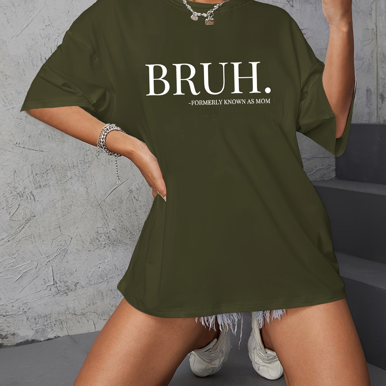 Monogramed Crewneck Sports T-shirt - Army Green / XS