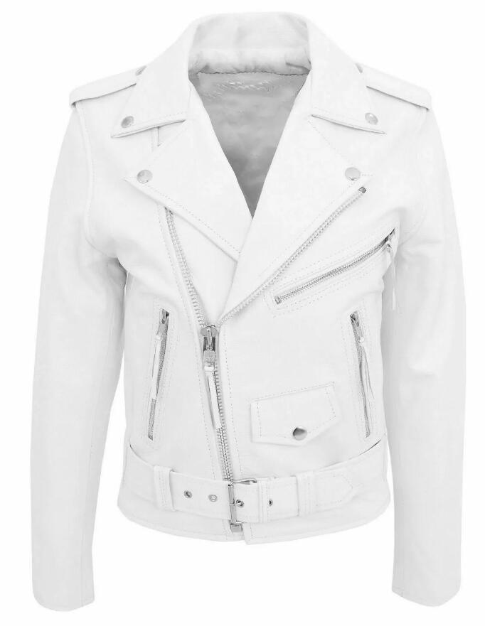 Motorcycle Men’s Leather Clothing Spring And Autumn - White / 2XL