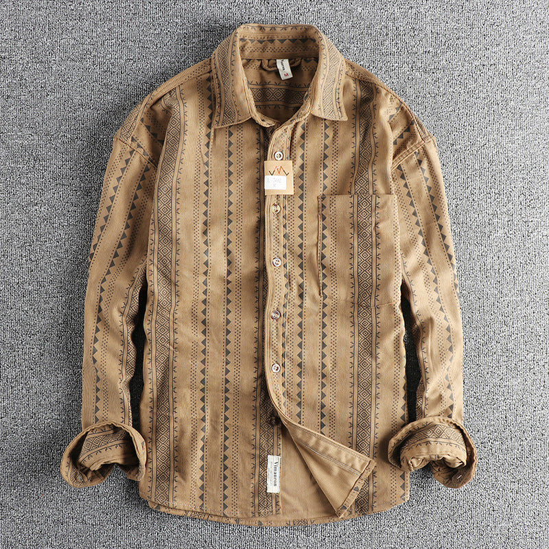 Ethnic Style Navajo Totem American Retro Casual Men’s Shirt