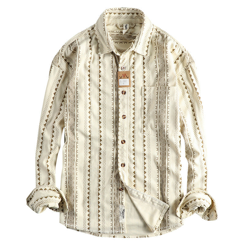 Ethnic Style Navajo Totem American Retro Casual Men’s Shirt