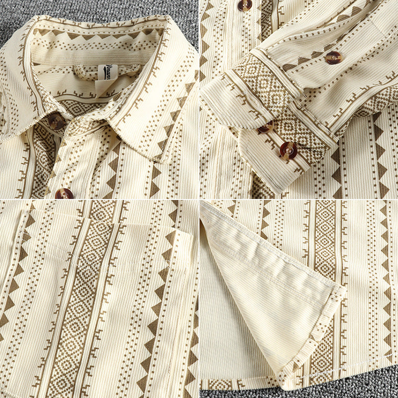 Ethnic Style Navajo Totem American Retro Casual Men’s Shirt