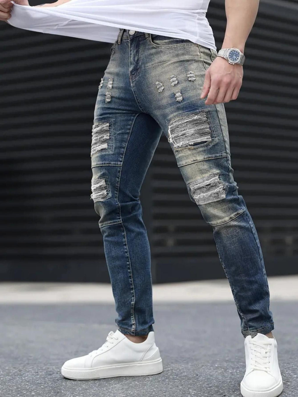 Men’s Fashion Ripped Cool High Street Jeans
