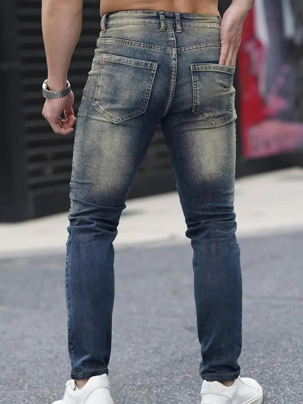 Men’s Fashion Ripped Cool High Street Jeans