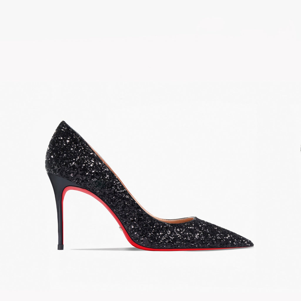 New 12cm Super Pointed High Heels Women’s Black Silver Sequins - 2Black 8cm / 33