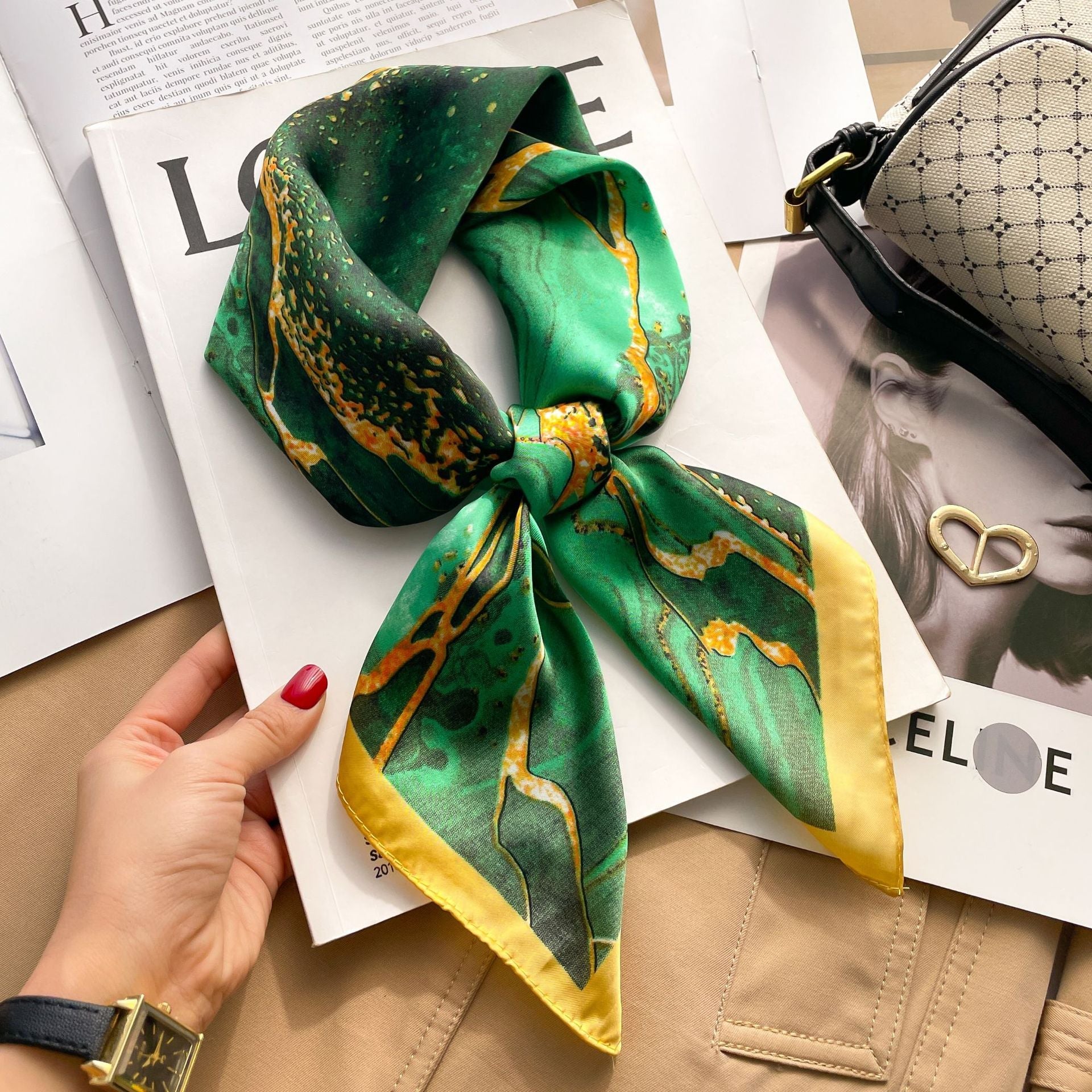 New 70 Korean Style Small Square Towel Silk Scarf For Women - A0032
