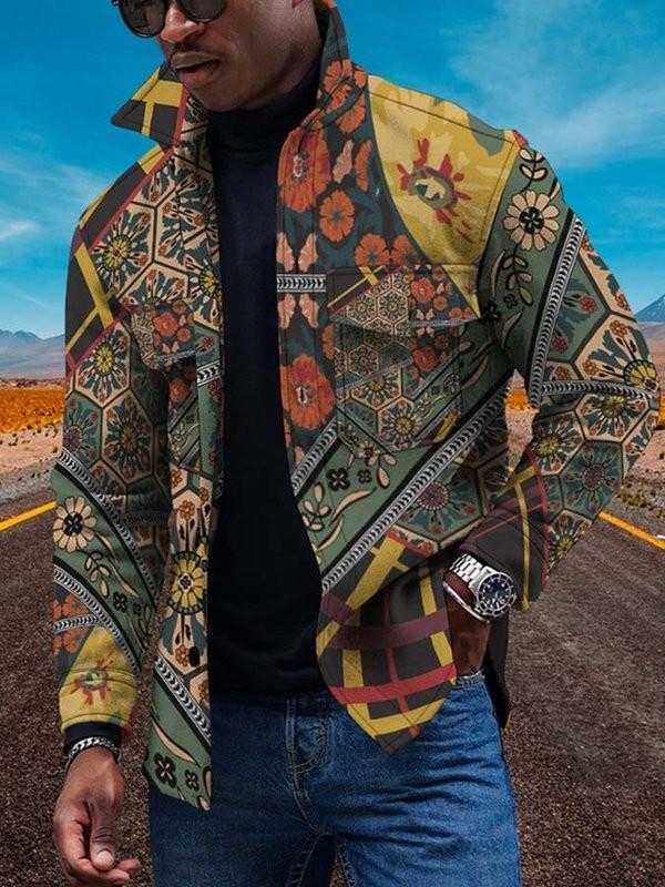 New Colorful Gradual Change 3D Button Cardigan Digital Print Coat - 12 Style / S