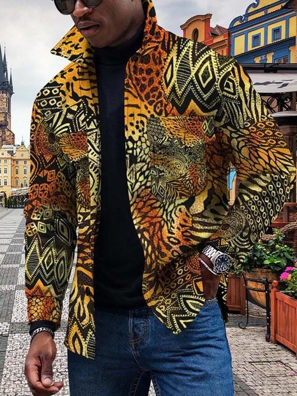 New Colorful Gradual Change 3D Button Cardigan Digital Print Coat - 5 Style / S