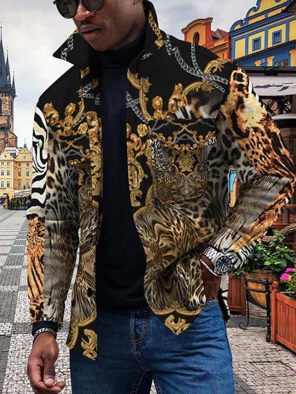 New Colorful Gradual Change 3D Button Cardigan Digital Print Coat - 7 Style / S