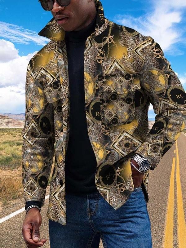 New Colorful Gradual Change 3D Button Cardigan Digital Print Coat - 9 Style / S