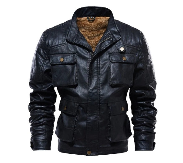 New men’s leather clothing - Black / 5XL