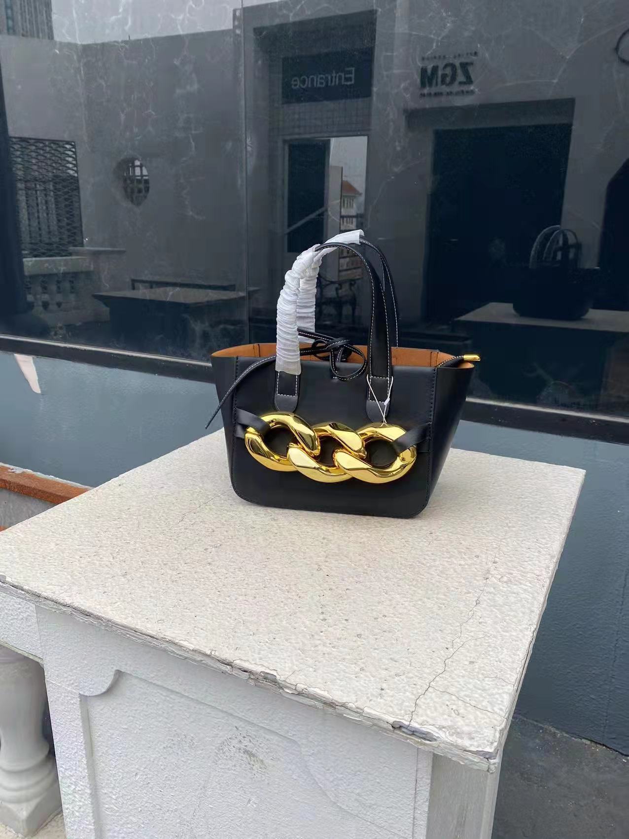 Niche Design Thick Chain Handbag Shoulder - Black