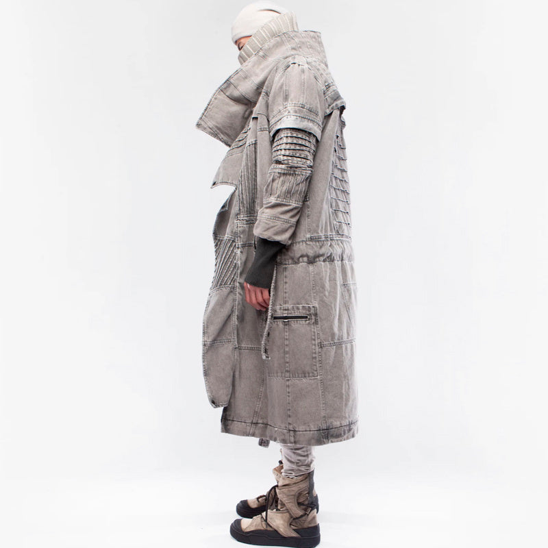 Not Called Old Lamb Wool Long Coat Jacket Men