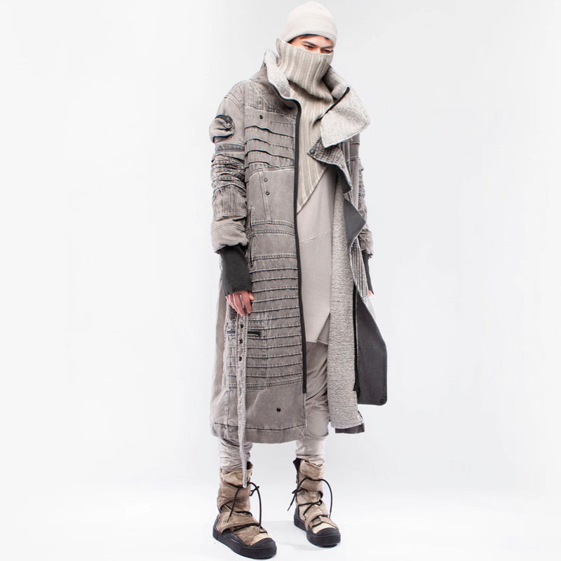 Not Called Old Lamb Wool Long Coat Jacket Men