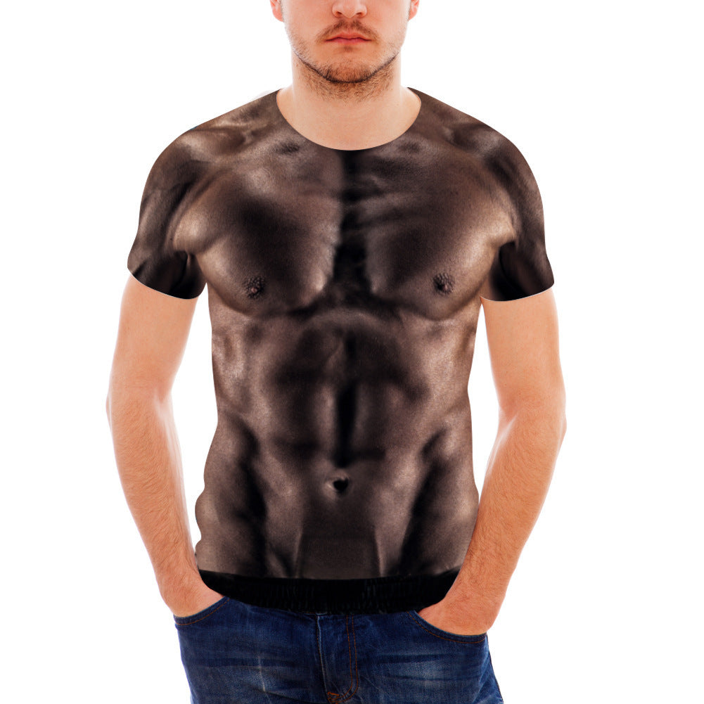 Men’s Sports Fitness Leisure T-shirt Short-sleeved Men’s Slim Shirt