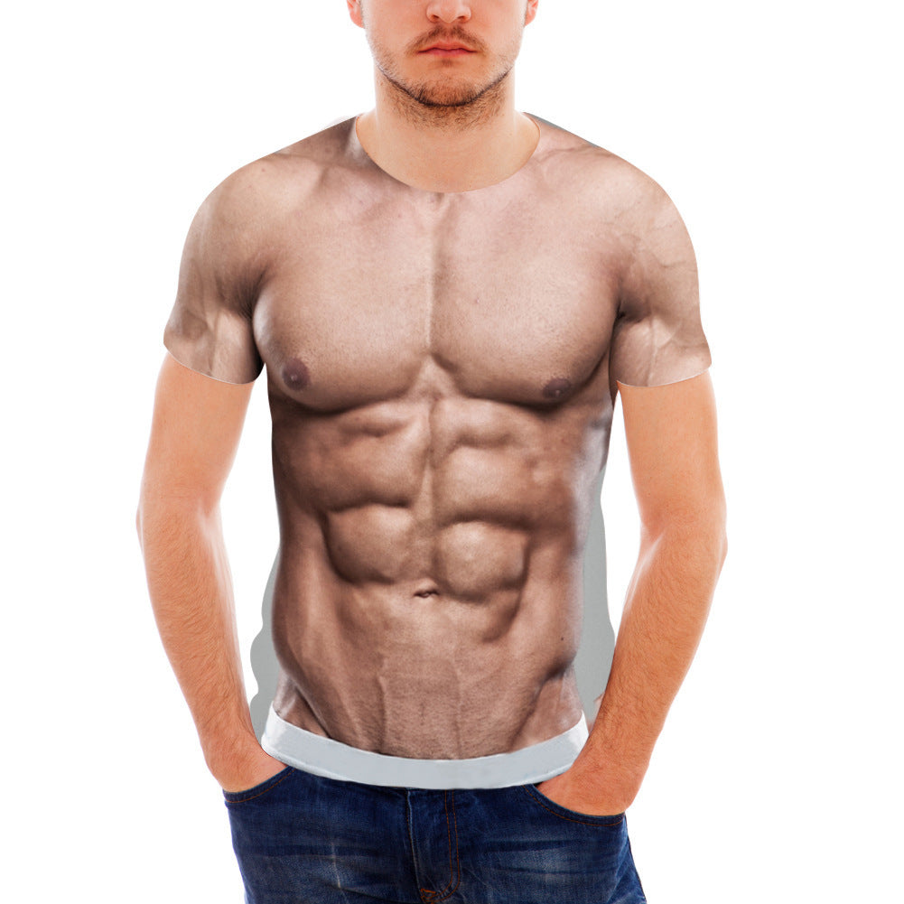 Men’s Sports Fitness Leisure T-shirt Short-sleeved Men’s Slim Shirt - CC1505CF / S