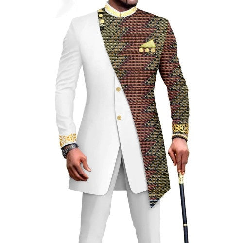 One Piece Dropshipping African Men’s Slim L Two-piece Suit - 527color / S