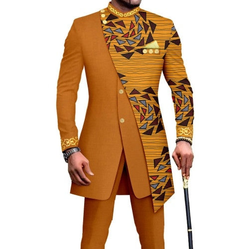 One Piece Dropshipping African Men’s Slim L Two-piece Suit - 649color / S