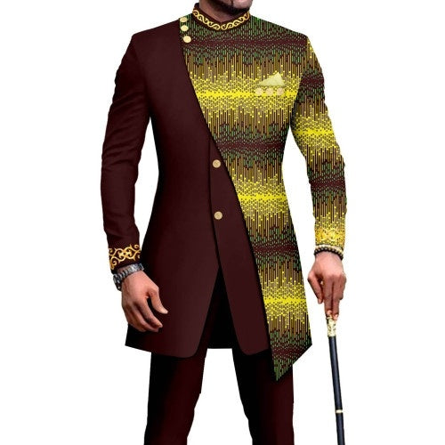 One Piece Dropshipping African Men’s Slim L Two-piece Suit - 682color / S