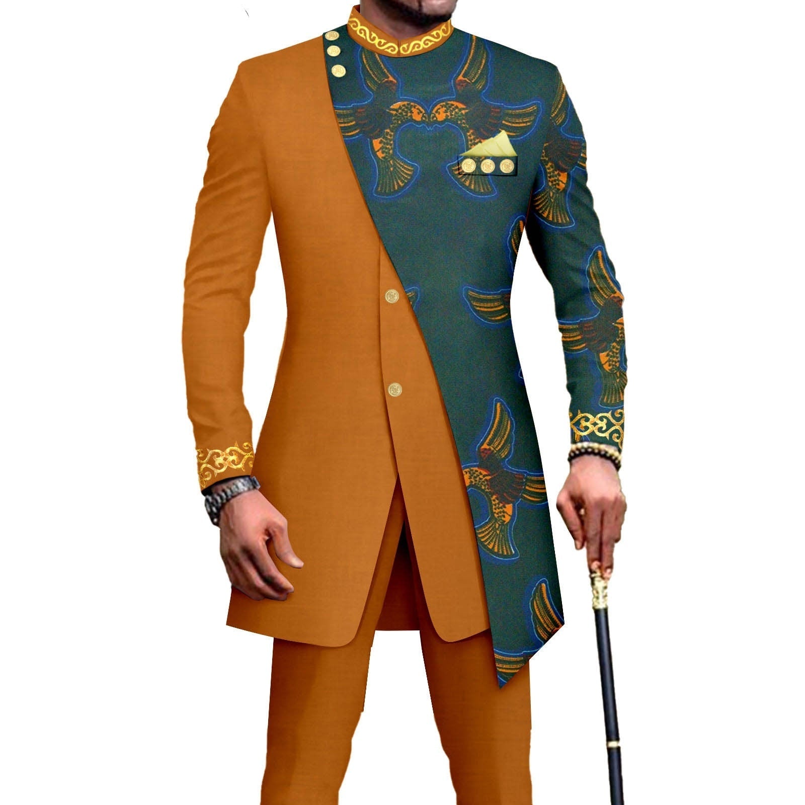 One Piece Dropshipping African Men’s Slim L Two-piece Suit - 686color / S
