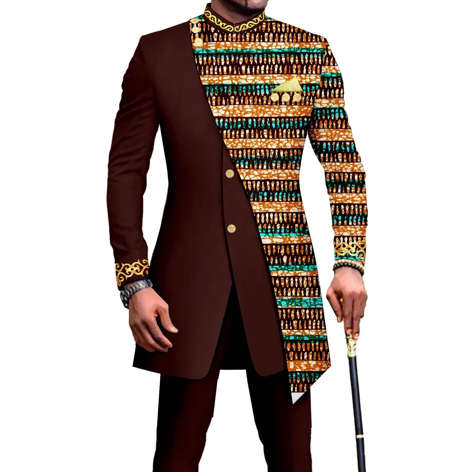 One Piece Dropshipping African Men’s Slim L Two-piece Suit - 736color / S