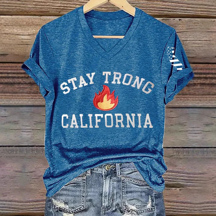 Women’s V-neck Polyester T-shirt