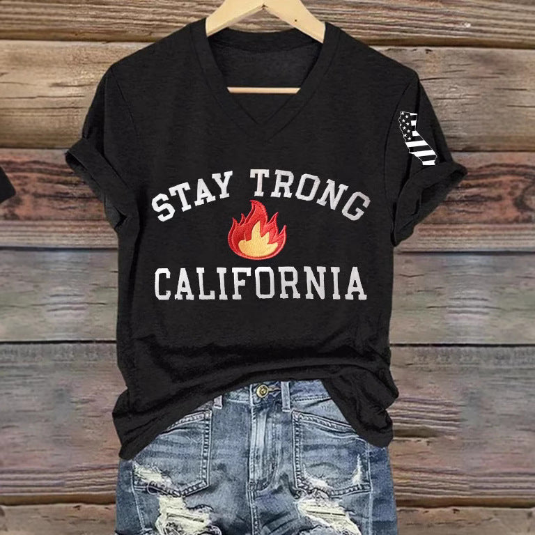 Women’s V-neck Polyester T-shirt