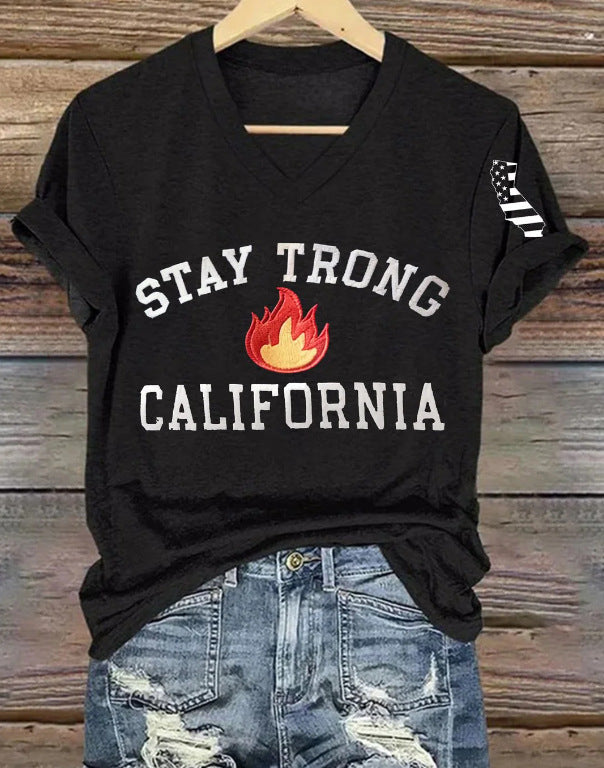Women’s V-neck Polyester T-shirt - JYT001 / S
